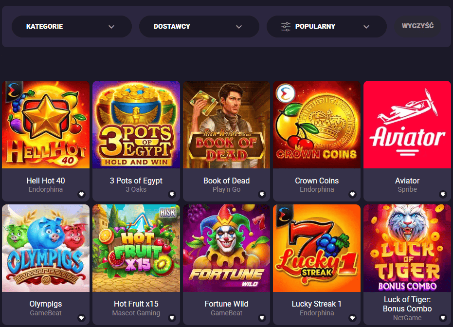Gry w Candy Casino