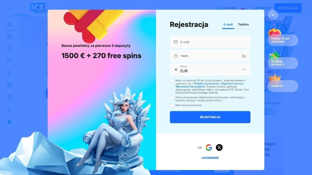 ice casino rejestracja