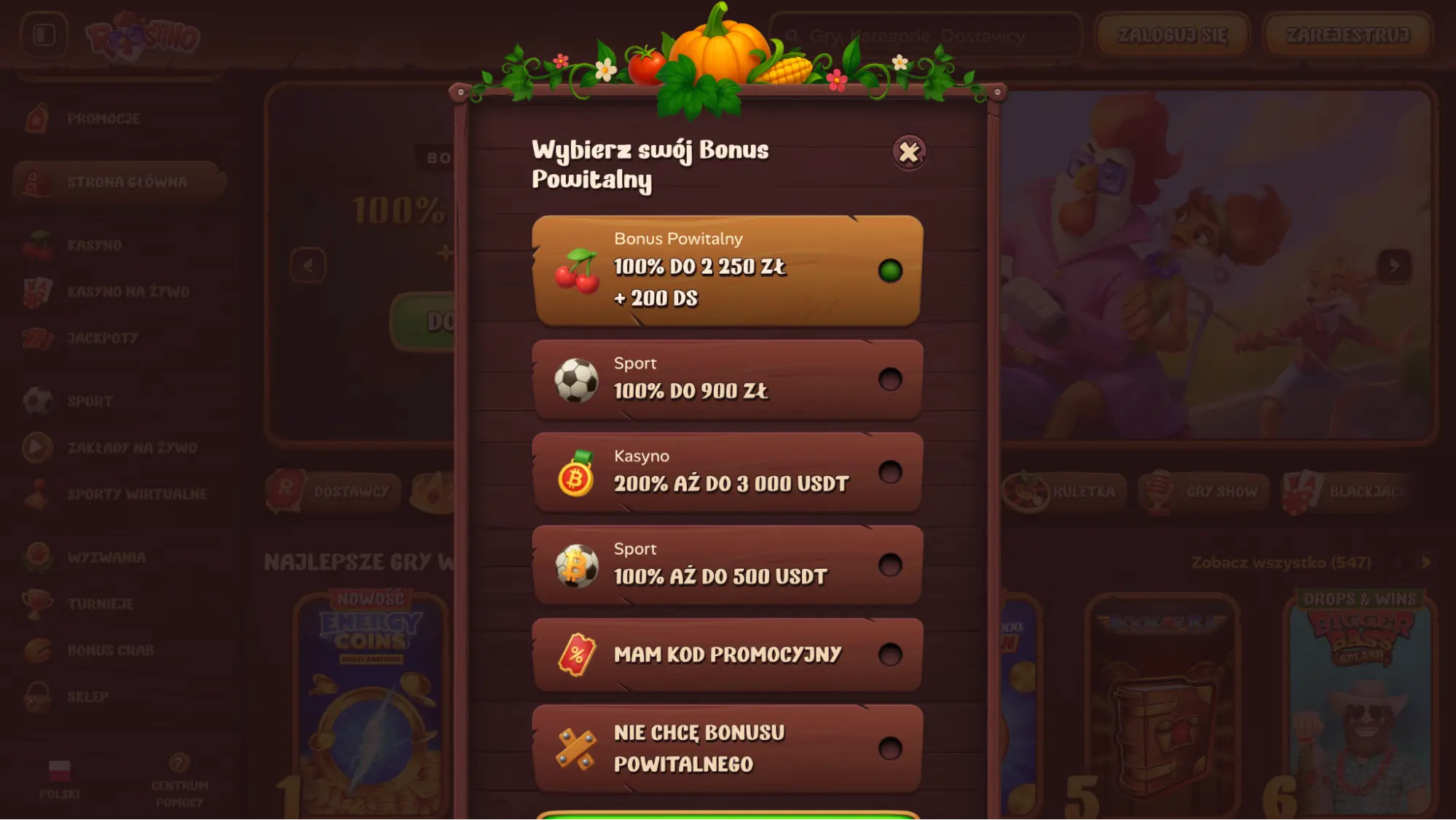 roostino casino rejestracja