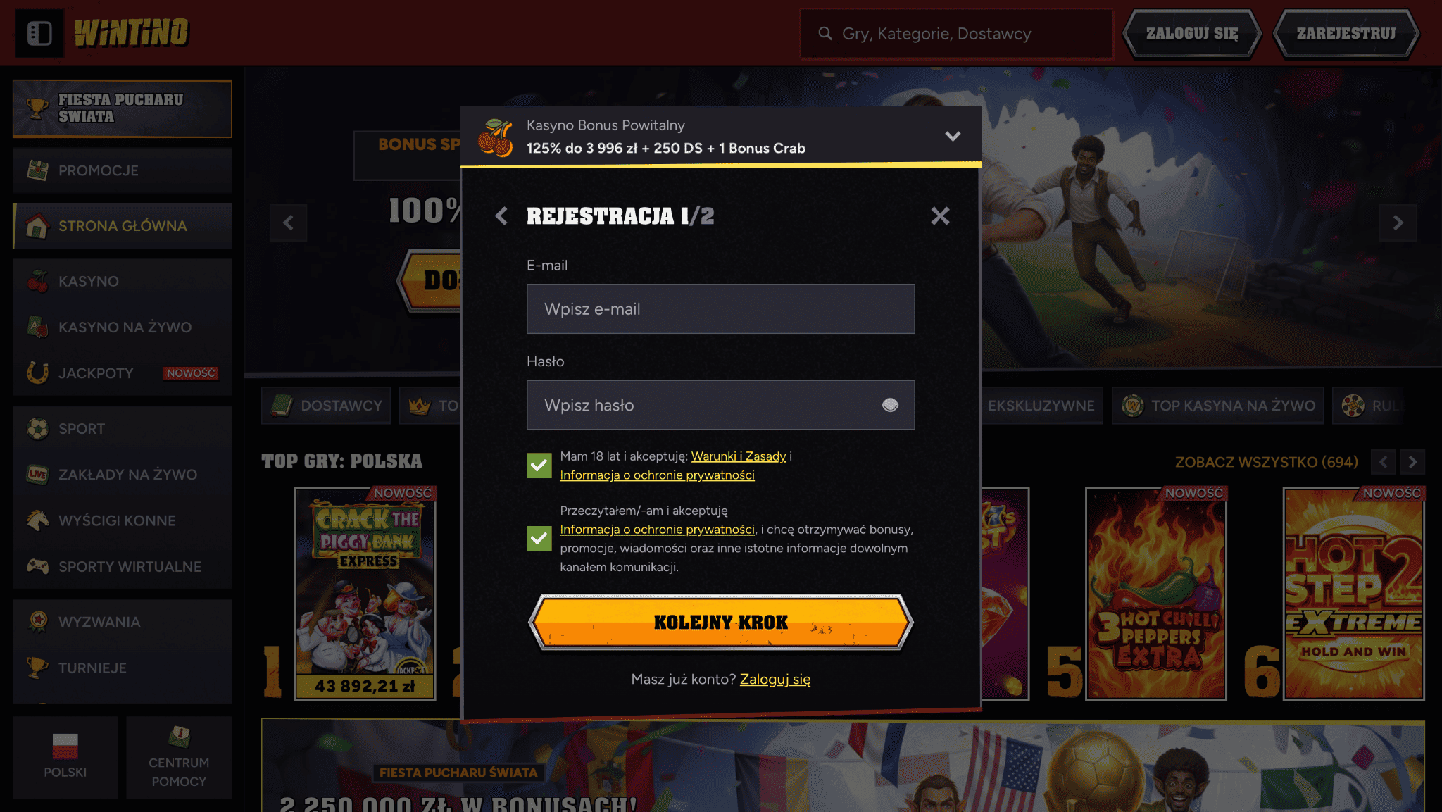 wintino online rejestracja 2